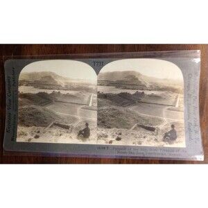 Antique Image of Pyramid of the Sun in Teotihuacan Mexico Circa 1920s Steroeview